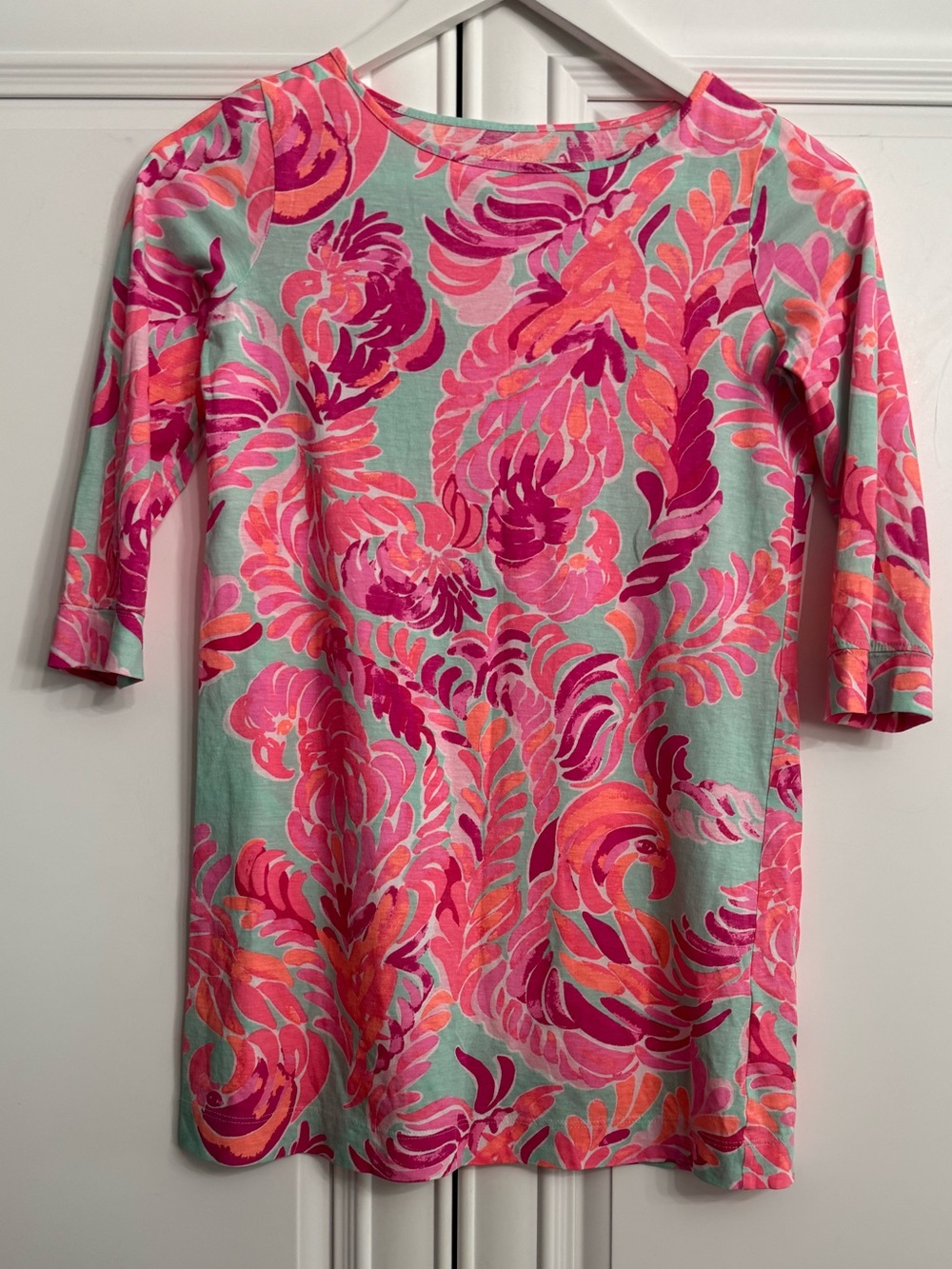 Lilly Pulitzer Girls XL (12-14) Mini Marlowe T-Shirt Dress Poolside Love Birds